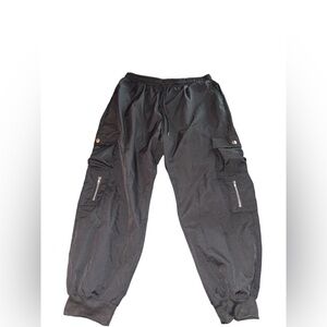 shein black pants with silver hardware